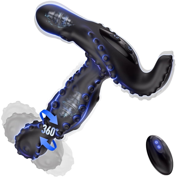 KERERO 3 in 1 Anal Toy with 10 vibration,5 Wrigging Modes,Remote Control 360Anal Adult Toy Vibrator,Sex Toy for Men