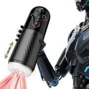 KERERO Adult Toys Automatic Male Masturbator with 10 Vibrating & Licking 7 Thrusting & 5 Sucking Modes, 3D Textured Waterproof Heating Stroker LCD Display Sex Toys for Men