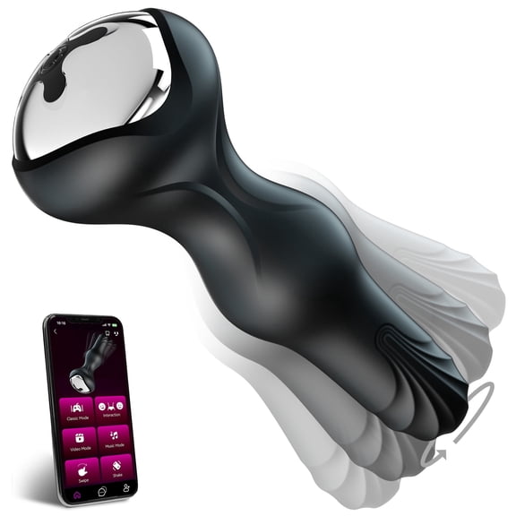 KERERO Anal Sex Toys with 10 Rotating Vibrating Modes, APP Control Waterproof Anal Toys for Couples,Vibrator and Adult Sex Toy