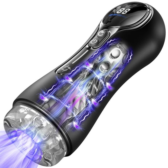 KERERO Sex Toys for Men Male Masturbator with 4 Suction & 9 Vibration Modes, Male Adult Toys with LED Display,Hands-Free Male Sex Toy, Automatic Pocket Stoker for Men