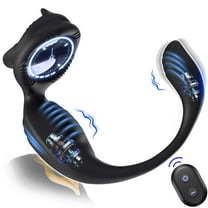 KERERO Vibrating Penis Ring Vibrator,7 Vibration Male Sex Toys for Men Anal Vibrator with Bullet, Prostate Massager Adult Toy, Remote Control Penis Ring Vibrators Couple Sex Toys, Adult Toys for Men