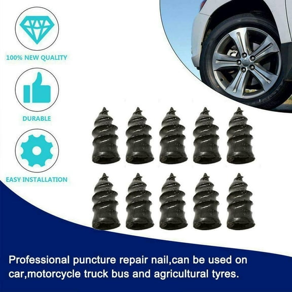 KERISTE 10Pcs Car Vacuum Tire Repair Tubeless Tire Repair Rubber Nails