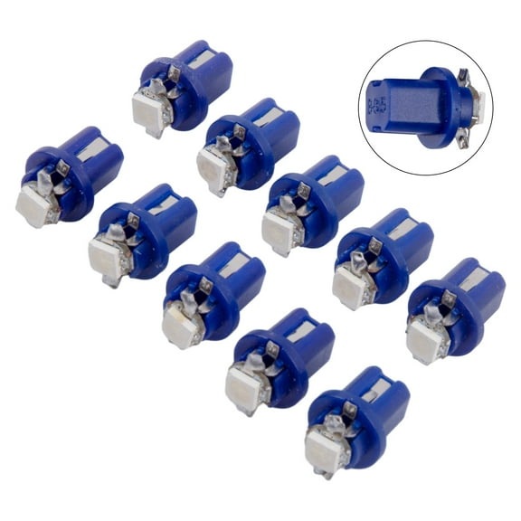 KERISTE 10Pcs T5 B8.5D 5050 SMD Car LED Dashboard Dash Lamp Instrument Light Bulbs Blue