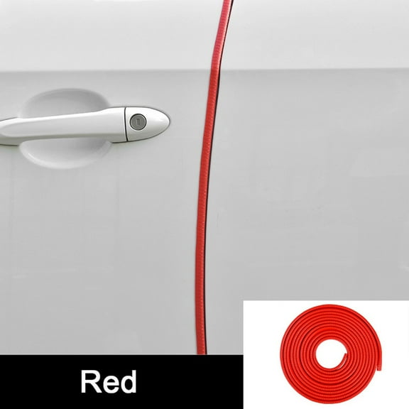 KERISTE 16ft U Shape Rubber Seal Car Door Edge Guard Molding Trim Protectors Strip Red