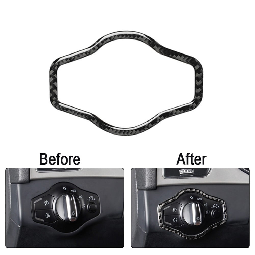 KERISTE 1Pc Carbon Fiber Car Headlight Switch Sticker Trim Cover for ...