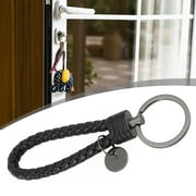 KERISTE 1x Keyring leather strap Braided rope keychain Universal