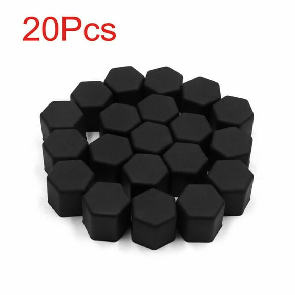 KERISTE 20pcs Silicone 21mm Car Wheel Nut Lug Dust Cover Cap Protector Hub Screw Rim Black