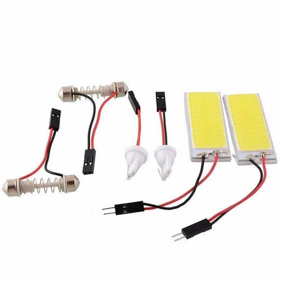 KERISTE 2Pcs 12V Xenon Hid White 36-Cob Led Dome Map Light Bulbs Car Interior Panel Lamp