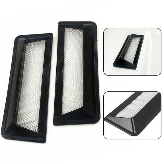 KERISTE 2Pcs Air Flow Intake Cover Vent Decorative Bonnet Vent Hood Black for Car Item
