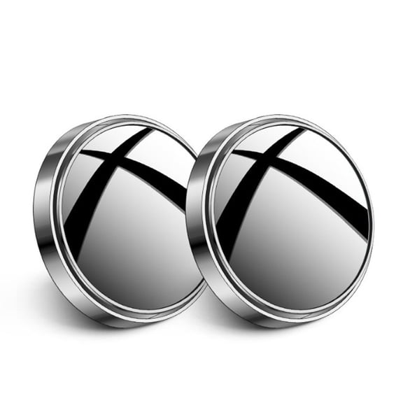 KERISTE 2Pcs Car Blind Spot Mirror 360° Adjustable Wide Angle Round HD Rearview Mirrors 1 Pair Silver