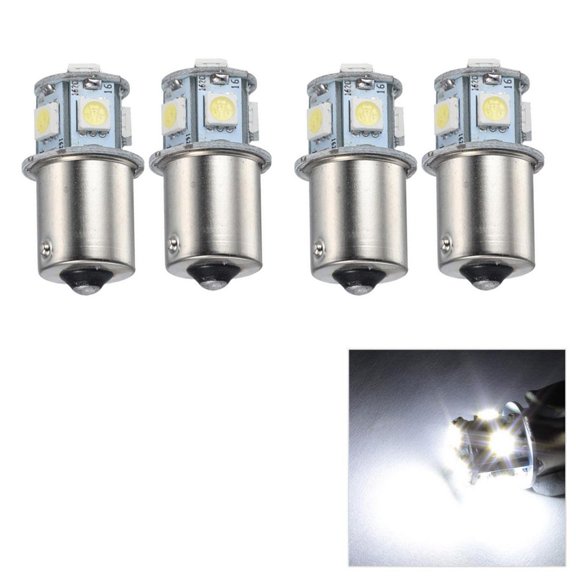 KERISTE 4X 12V Dc 1156 Ba15S White 8 Led Smd Side Light Indicator Bulb 6000K