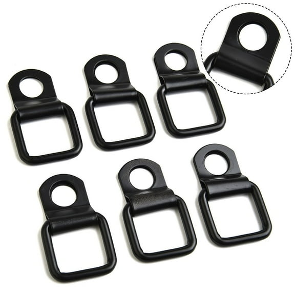 KERISTE 6Pcs Black Heavy Duty Fixing Point Anchor Lashing Eye Tie Down Loop D-Ring Hook