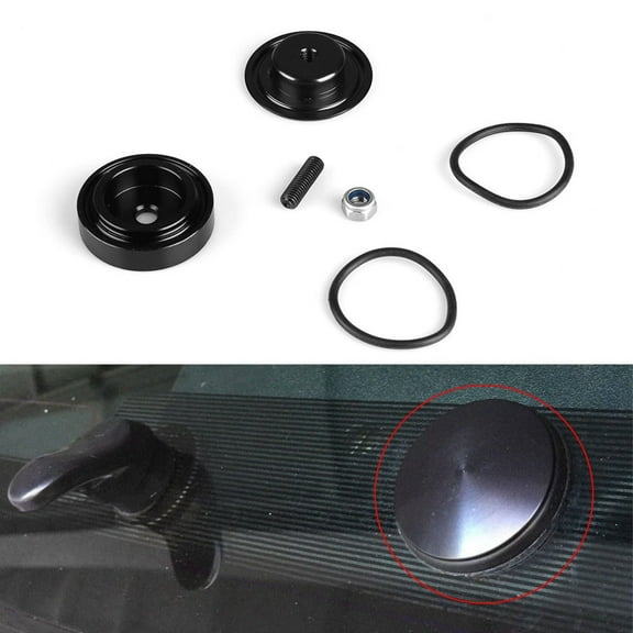 KERISTE Aluminum Car Rear Wiper Delete Kit Block Off Plug Cap for Honda Waterproof Car Black