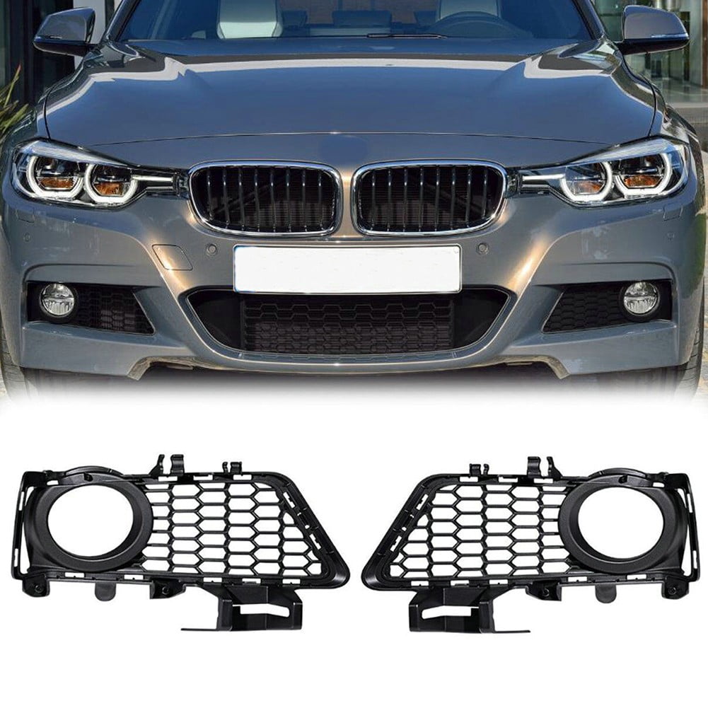 Uxcell Matte Black Front Upper Hood/Bumper Grille Grill For BMW 3 Series (E90/E92) 2002-2005 - Pair