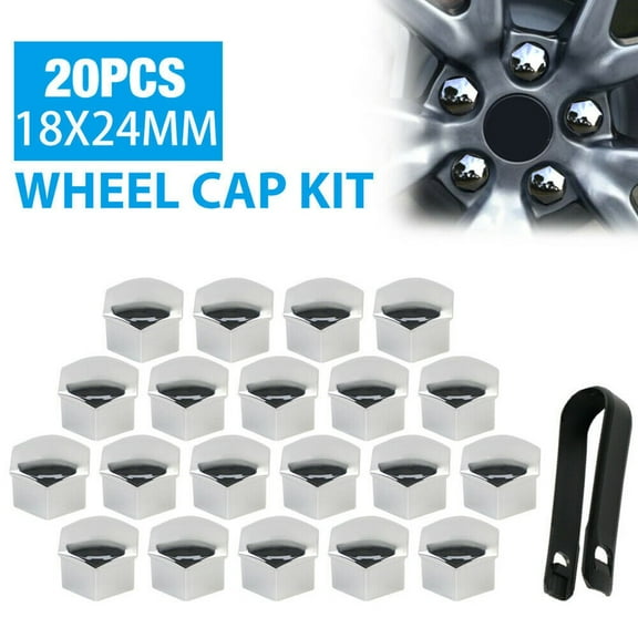 KERISTE Silver Plating Wheel Lug Nut Cap Covers Trim for Tesla Model 3 Model S