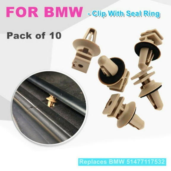 KERISTE for Bmw Sill Plate - Clip With Seal Ring 51477117532 Pack Of 10 Beige New