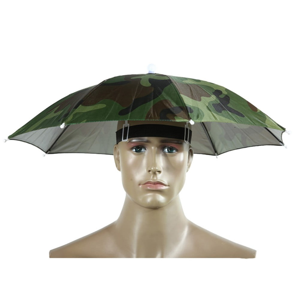 Walbest Outdoor Fishing Travel Foldable Windproof Anti UV Sun Rain Umbrella Hat Cap Walmart