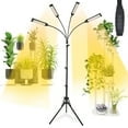 KERPOS Grow Lights for Indoor Plants, 2025 Upgrade Full Spectrum 4-Head 360 LED Lamp, 25-65" Adjustable Tripod Stand, Auto On/Off Timer (3/9/12H), 10 Brightness Levels, Elegant Glossy Black Finish