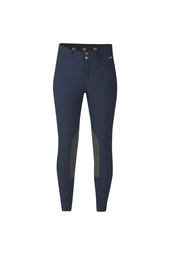 Women's Crossover II Knee Patch Riding Breech, Color: Navy, Size: XS