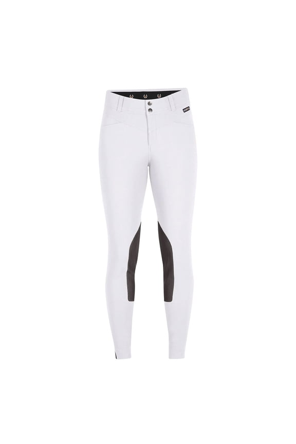 Adult Female Crossover II Knee Patch Riding Breech, Color: White, Size: XL