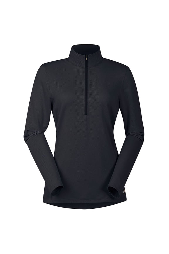 Women's Ice Fil Lite Solid Long Sleeve Riding Shirt, Color: Black, Size: L