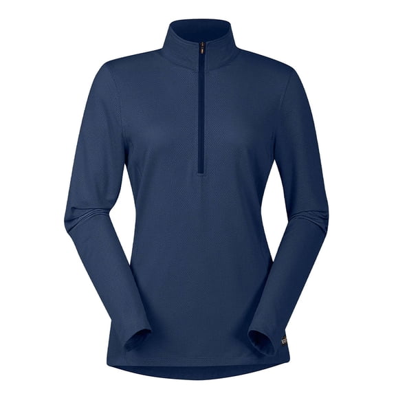KERRITS Adult Female Ice Fil Lite Solid Long Sleeve Shirt, Color: Navy, Size: XL