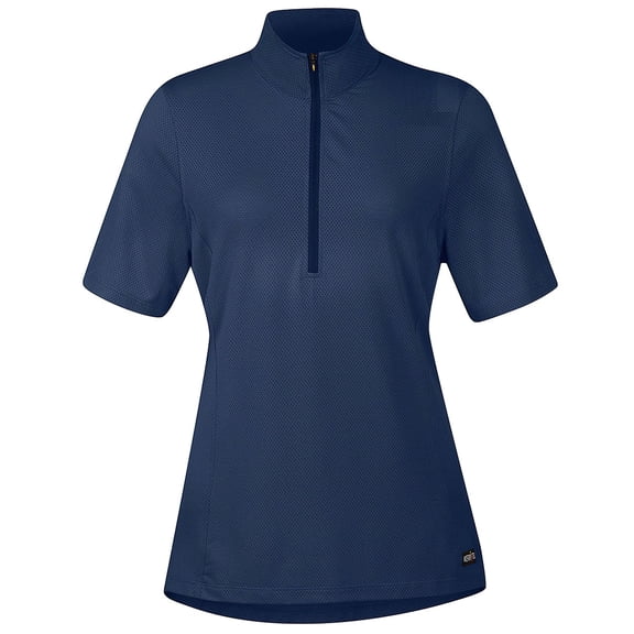KERRITS Women's Ice Fil Lite Solid Short Sleeve Riding Shirt, Color: Navy, Size: L