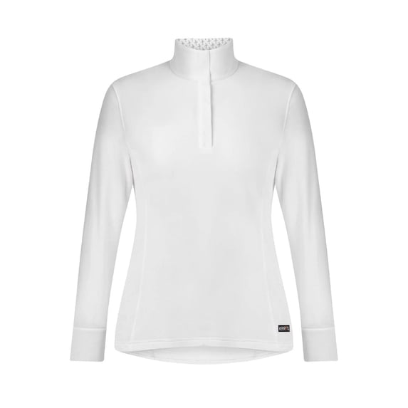 KERRITS Adult Female Winter Circuit Show Long Sleeve Shirt, Color: White/Bits N Crops, Size: S (40662WHT/BITSCRPS)