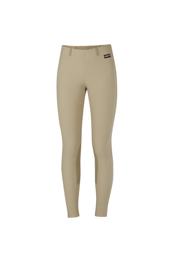 Kids Microcord Knee Patch Riding Tights, Color: Tan, Size: XL (60527TANXL)