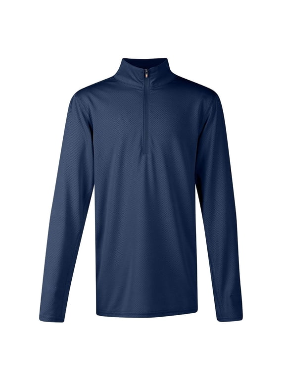 Kids' Ice Fil Lite Long Sleeve Riding Shirt, Color: Navy, Size: M