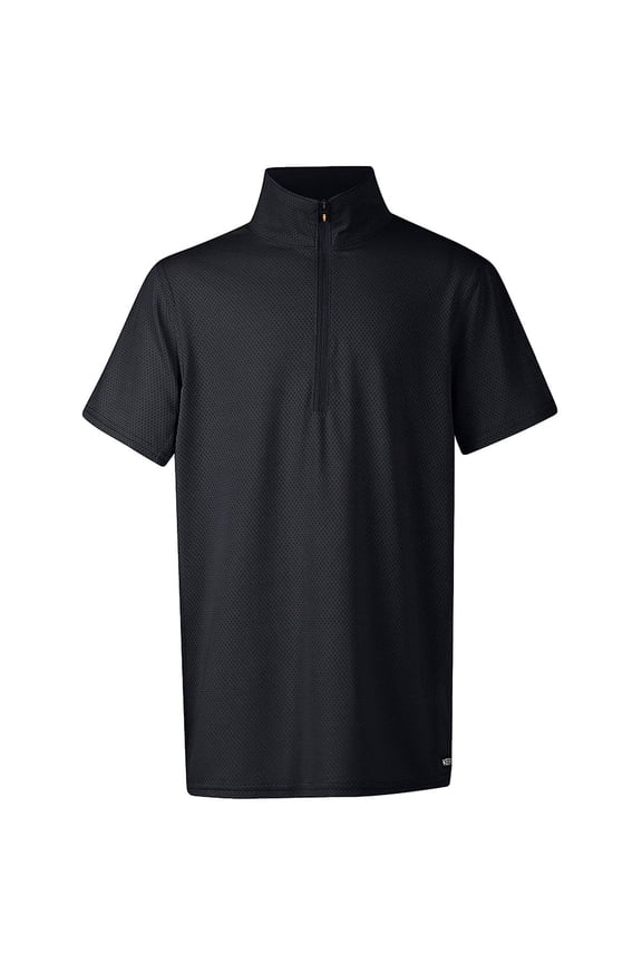 Kids' Ice Fil Lite Short Sleeve Riding Shirt, Color: Black, Size: XS