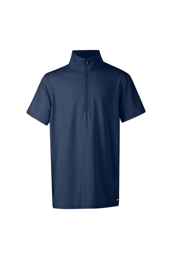 Kids' Ice Fil Lite Short Sleeve Riding Shirt, Color: Navy, Size: XS