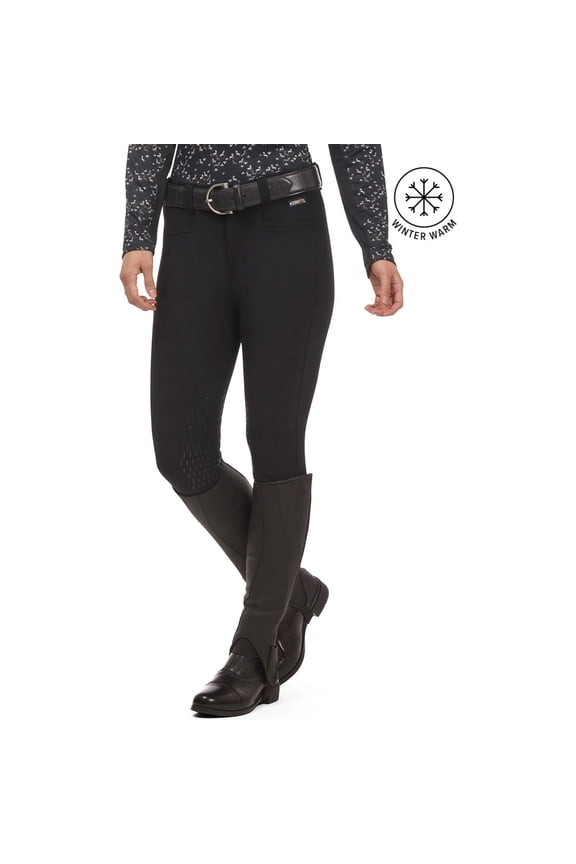 Women's 3-Season Tailored Knee Patch Breech, Color: Black, Size: 1X
