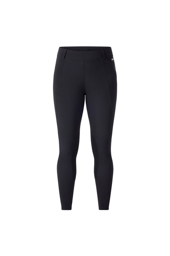 Women's Microcord Knee Patch Pocket Riding Tight, Color: Black, Size: L