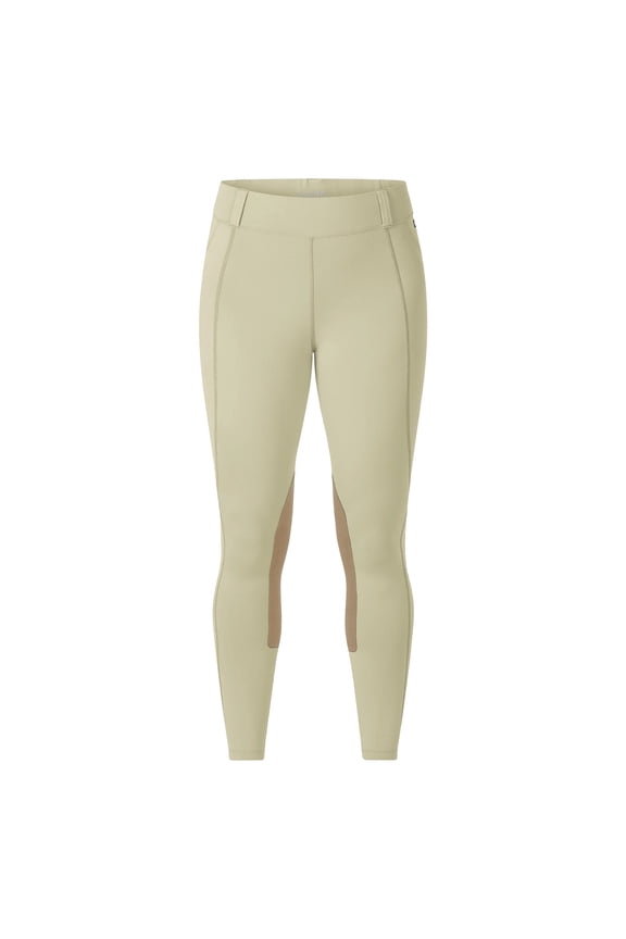 Women's Performance Knee Patch Pocket Riding Tight, Color: Tan, Size: S