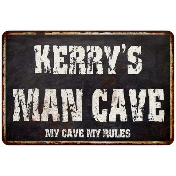 KERRY'S Man Cave Black Grunge Sign Home Décor Gift Cave Funny 112180004192