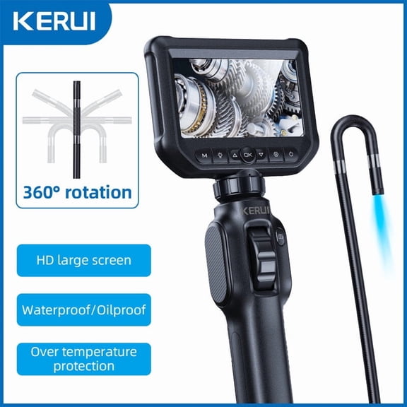 KERUI Endoscope Camera 2-Way 360 Industrial Inspection Articulating Borescope