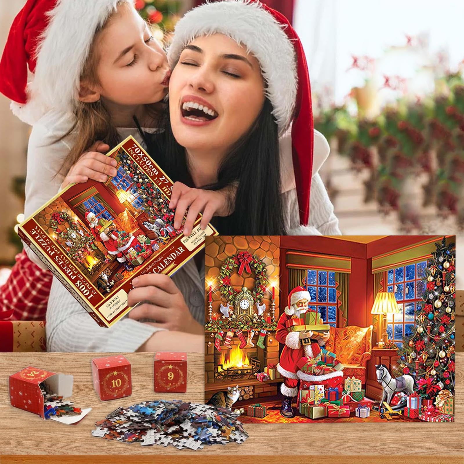 KERUILA 2024 Christmas Advent Calendar Puzzle 24 Packaging 1008 Adult