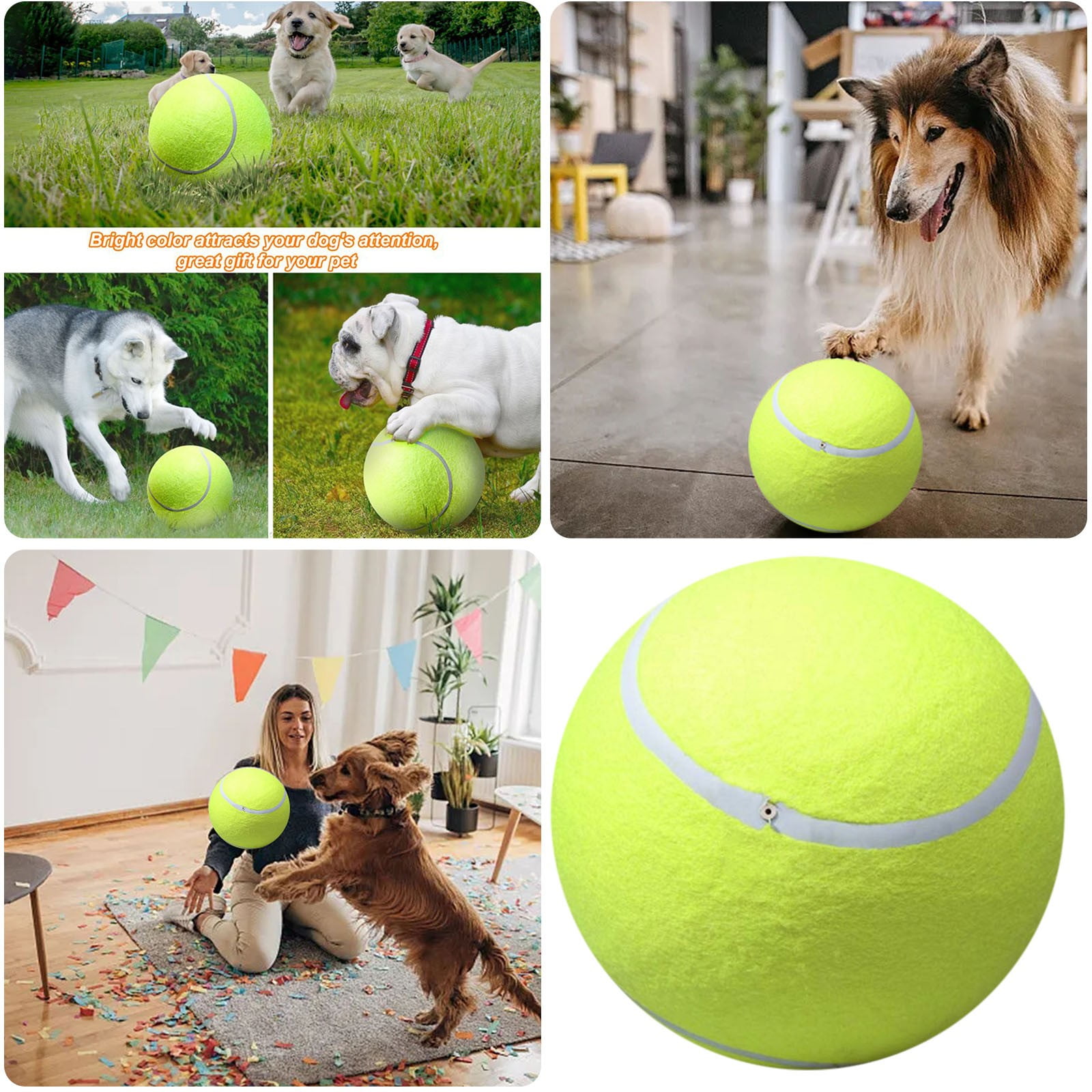 KERUILA Big Tennis 24cm Inflatable Tennis Festival Pet Tennis 9.5 Inch
