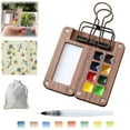 KERUILA Elegant Walnut Hued Mini Portable Solid Watercolor Paint Set