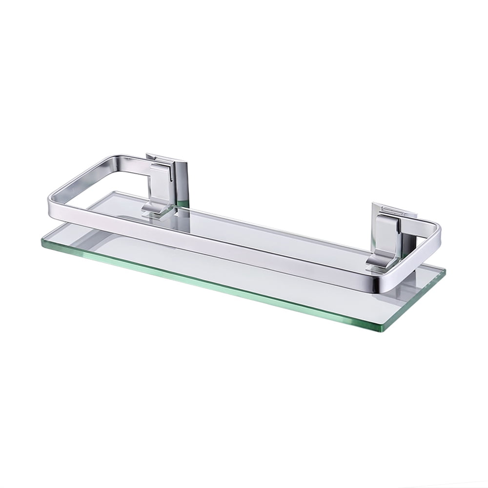 KES Aluminum Bathroom Glass Rectangular Shelf Wall Mounted Tempered