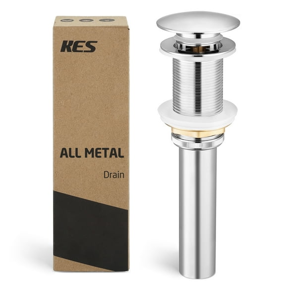 KES Bathroom Sink Drain Pop Up Drain Stopper Without Overflow Polished Chrome Stainless Steel