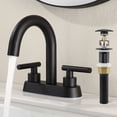 thumbnail image 1 of KES Black Bathroom Faucet 4 Inch Centerset Vanity Faucet cUPC Certified with Pop Up Drain Anti-Clog NO Overflow, WMBF001LFBKC1, 1 of 9