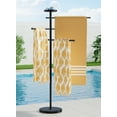 thumbnail image 1 of KES Black Outdoor Towel Rack with Marble Weighted Base, 5-Feet Pool Towel Rack Outdoor for Hot Tub 18/8 Stainless Steel, Adjustable 3 Arms with Storage Tray, 1 of 11