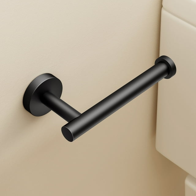 KES Black Toilet Paper Holder, Bathroom Tissue Roll Holder Wall Mounted 18/8 Stainless Steel, 1 Count