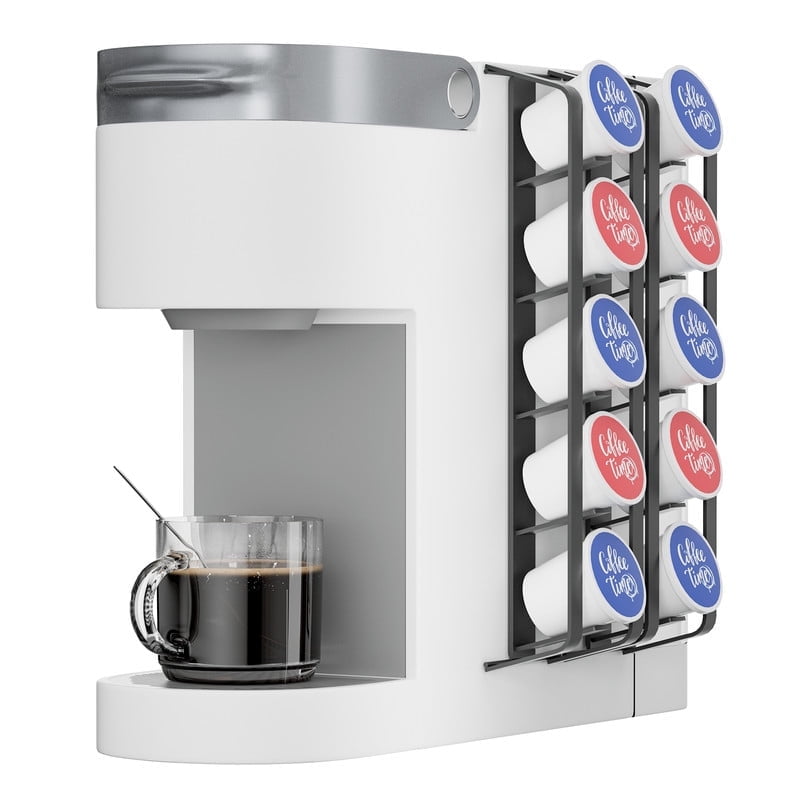 KES 5 CapacitySide Mount Coffee Pod Holder Adhesives, 2 Pack, Matte Black