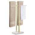 thumbnail image 1 of KES Free Standing Towel Rack with Marble Base, 2-Tier Towel Stand for Bathroom Floor, Upgrade Steady Design, Towel Drying Rack, SUS304 Stainless Steel, Brushed Gold, WMBTR003BZ, 1 of 10