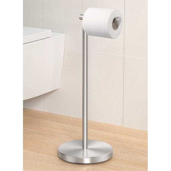 KES Freestanding Toilet Paper Holder Tissue Roll Holder Brushed SUS 304 Stainless Steel Paper Stand Floor
