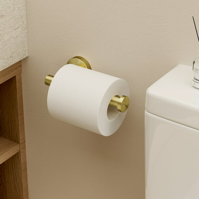 KES Stainless Steel Toilet Paper Holder, Wall-Mounted, Gold, 1 Count