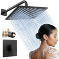 thumbnail image 1 of KES High Pressure Shower Faucet Set with Rough-in Valve, 12 inch Shower Head Set18/8 Stainless Steel Rainfall Shower Head, Matte Black, Full Body Coverage, 1 of 11